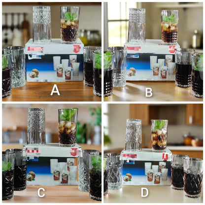 6pc Assorted Water/Juice Glass Set