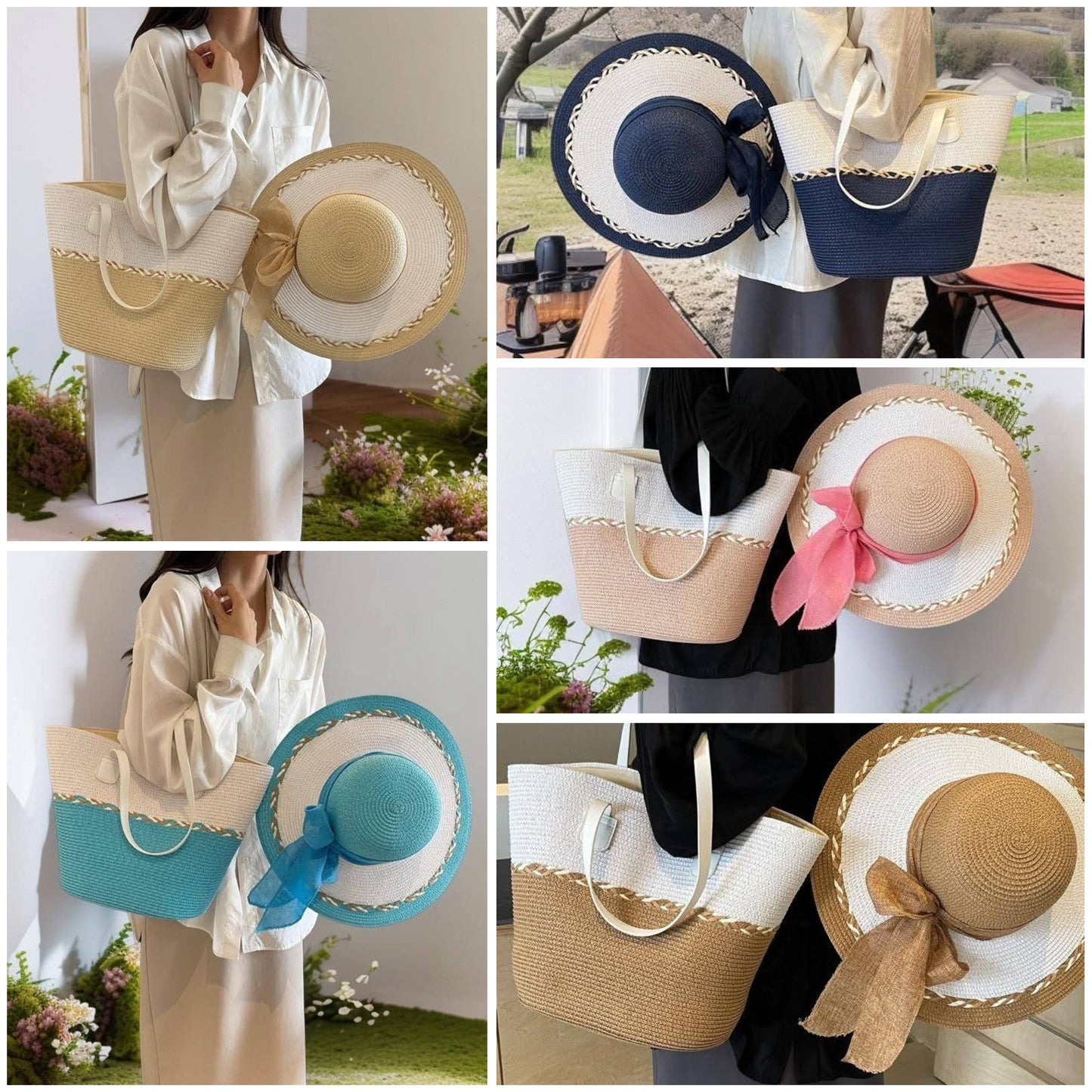 2 in 1 Strawbag plus matching hats