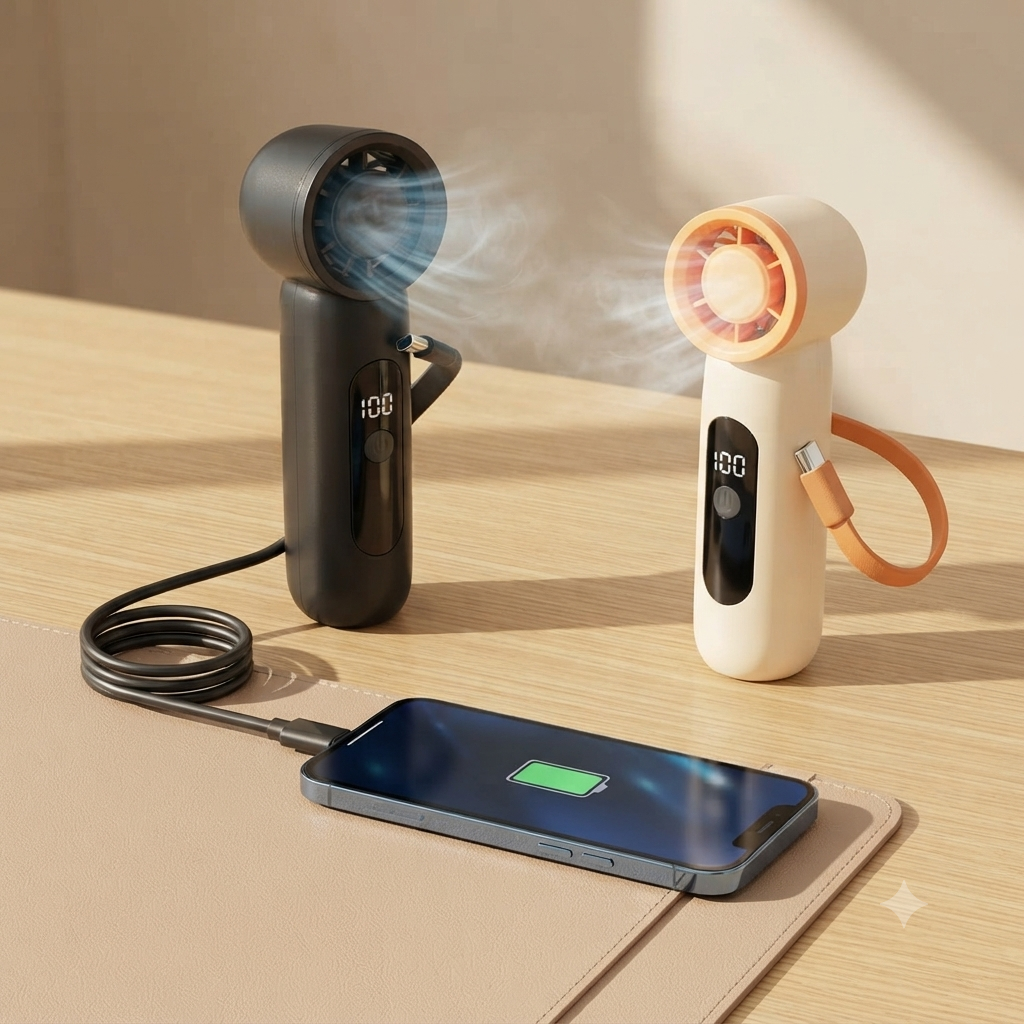 2 in 1 Mini Handheld Fan with Inbuilt Power Bank in Nairobi Gem Home 