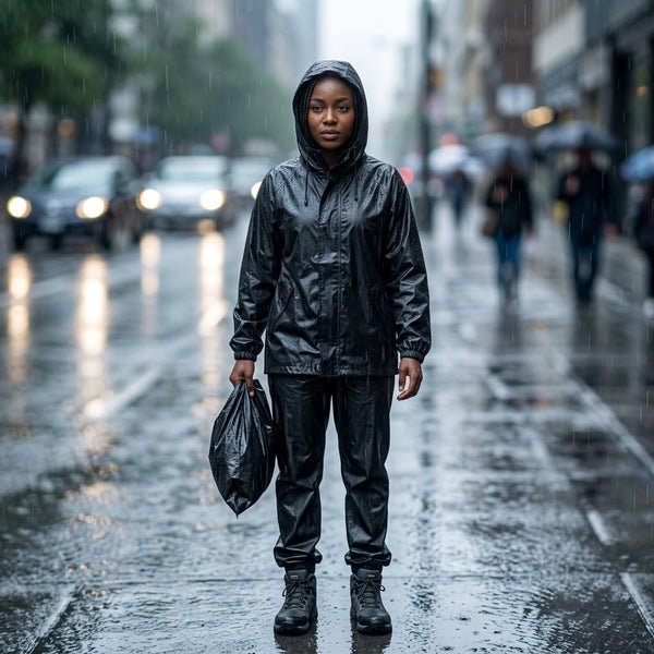 2 Piece Waterproof Rain Suit Jacket and Trousers Set