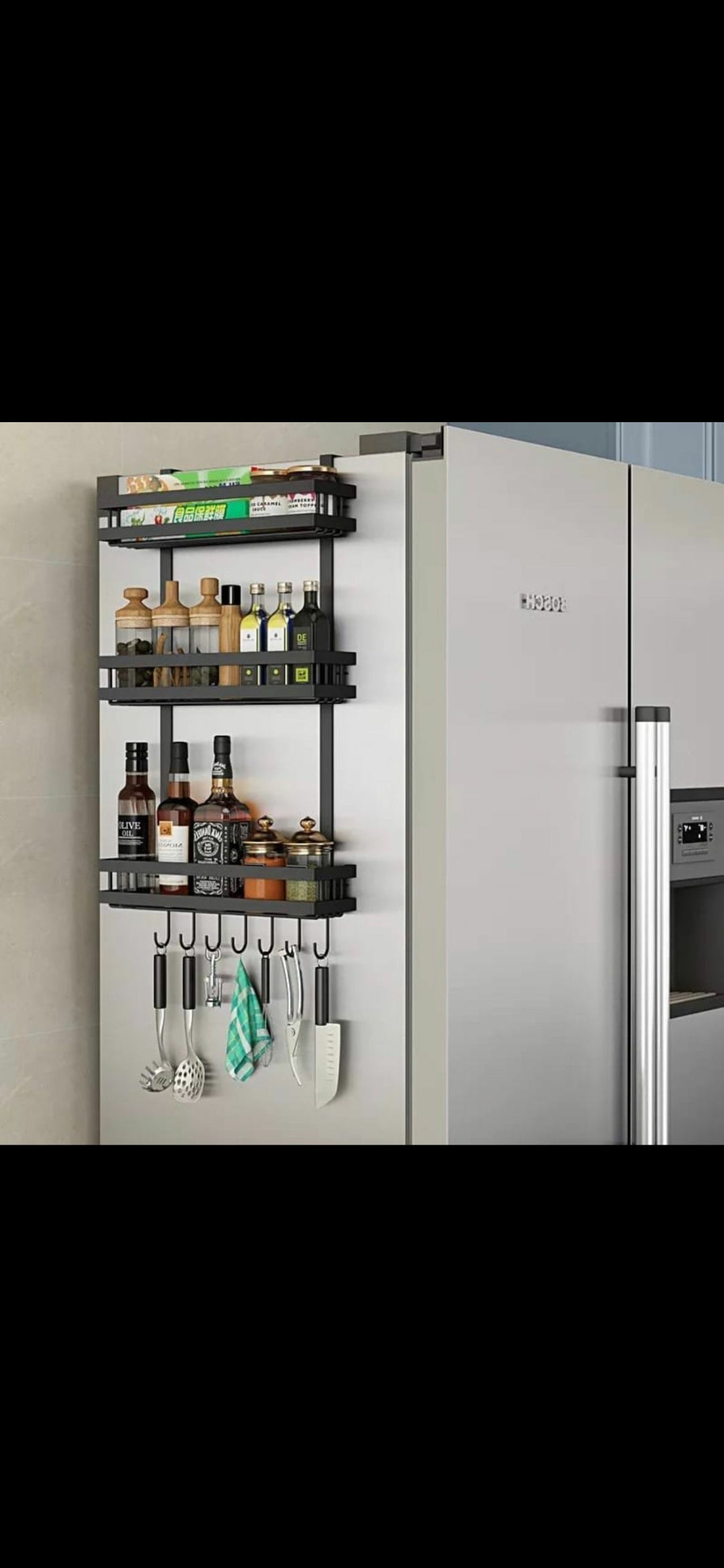 Over The Fridge Steel Organizer