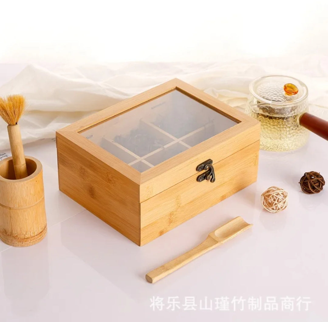 Bamboo tea bag organizer 6slot BlackNov