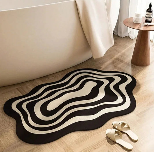 Absorbent bath door mat  bathtub stepping mat BlackNov