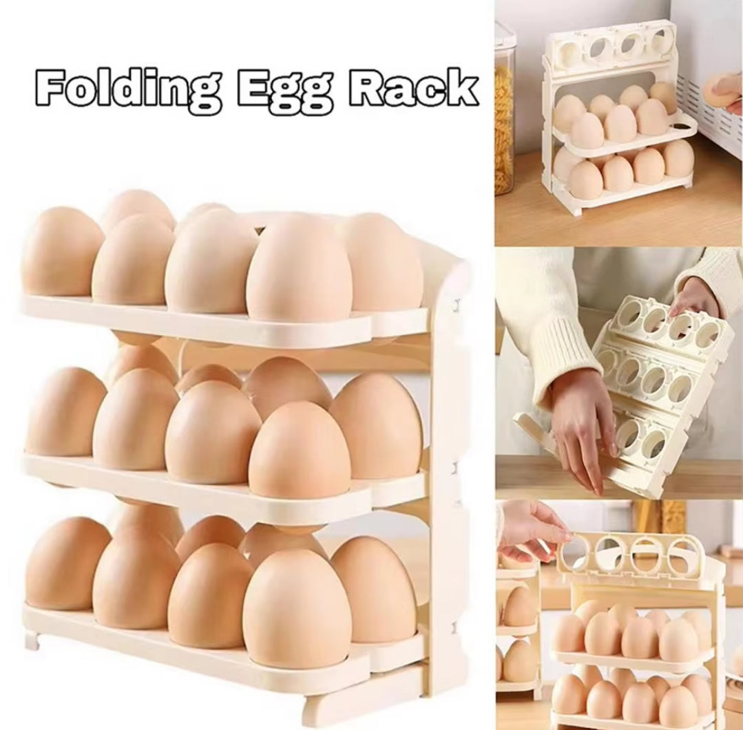 Folding egg rack