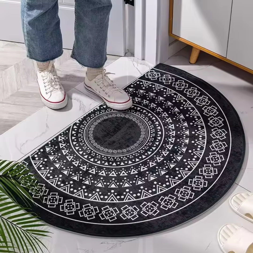 Semi circular door mat