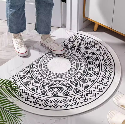 Semi circular door mat