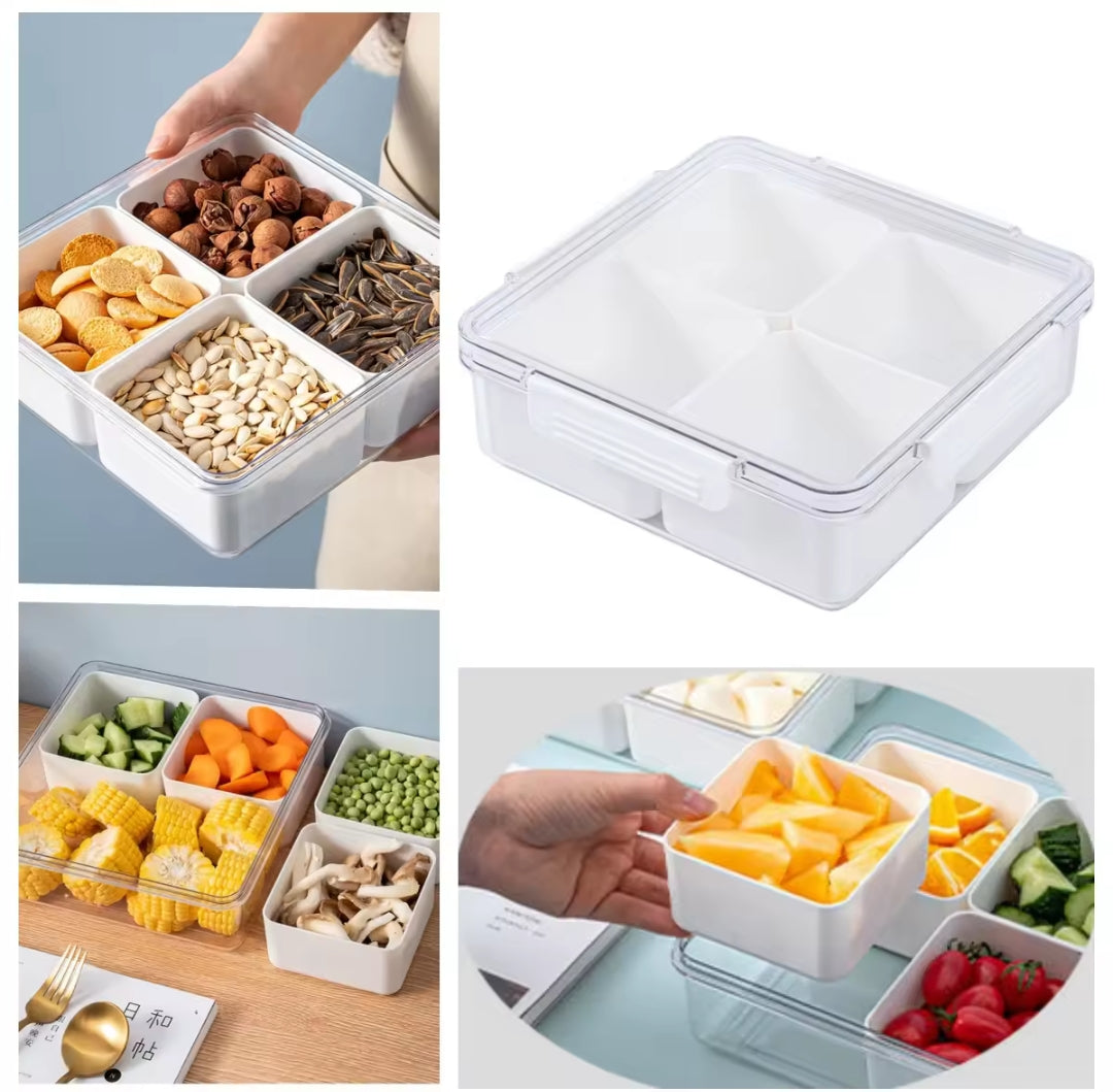 4 in 1 Compartment fridge container with removable inner tins