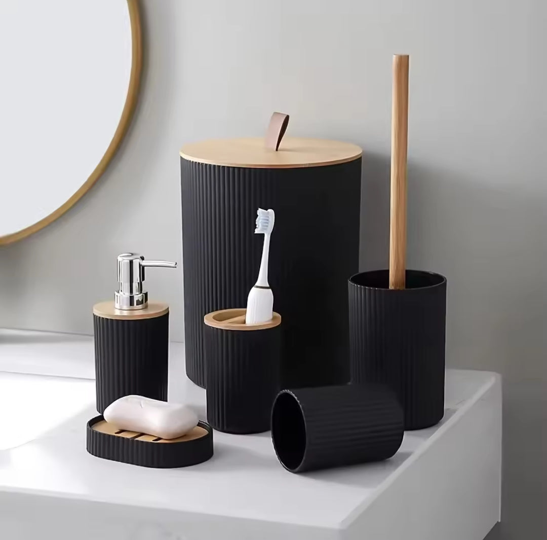 6Pc Round bathroom accessories organizer set