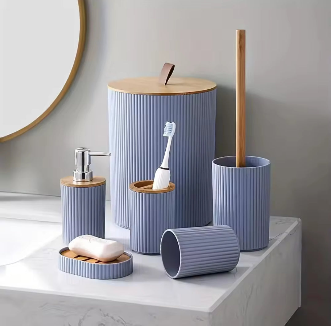 6Pc Round bathroom accessories organizer set