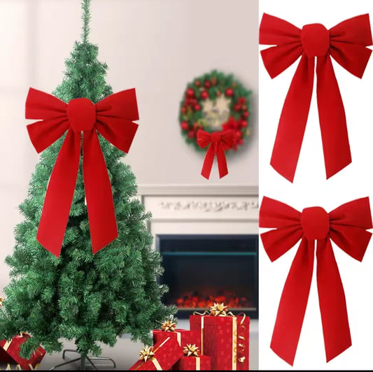 Red Christmas bows Big Ribbon decor