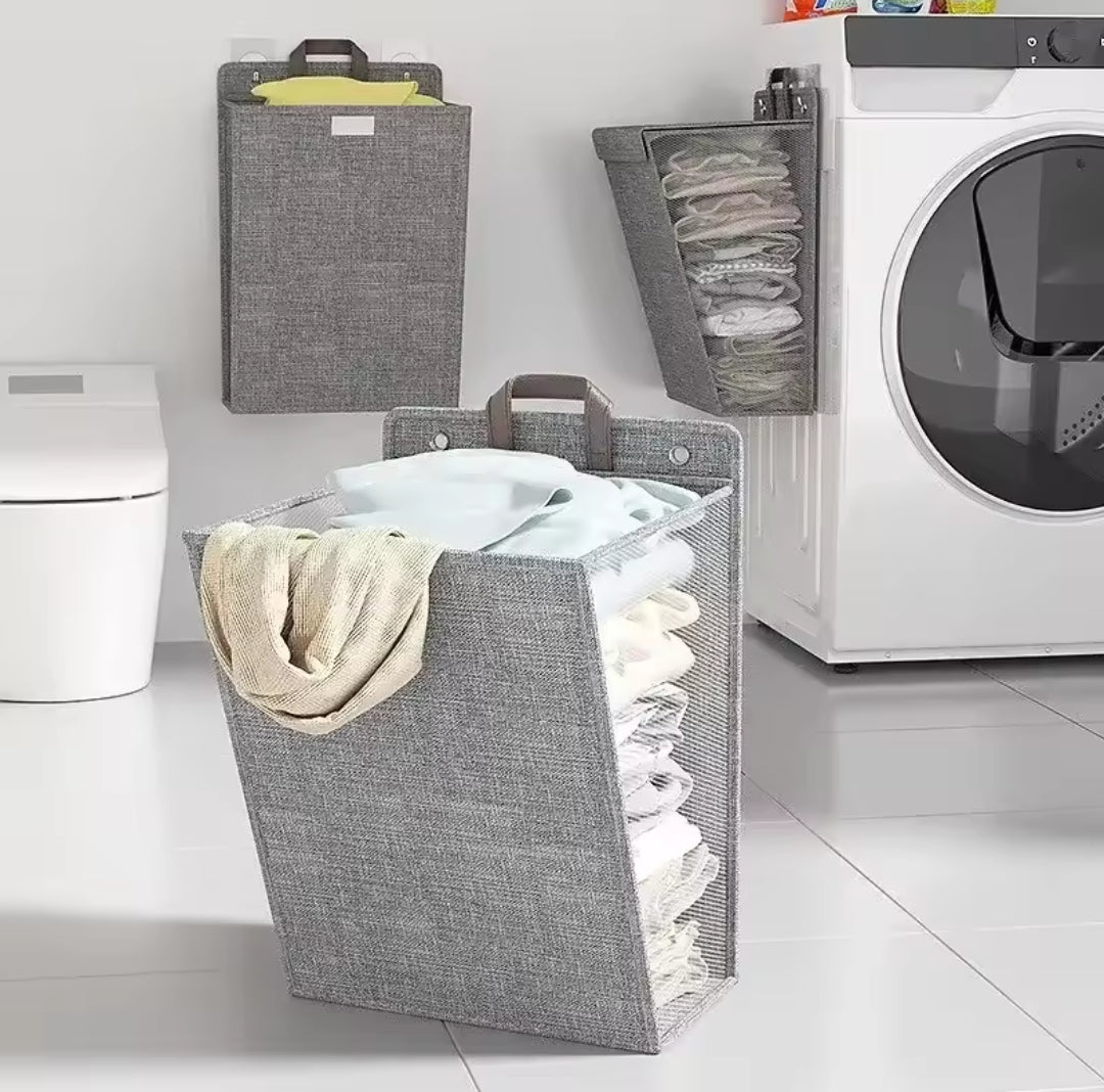 Wall mounted foldable Adhesive Laundry Basket