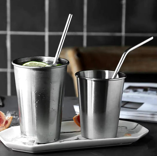 11pc Stainless steel reusable straw set