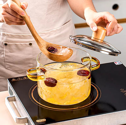 Heat resistant cooking clear pot