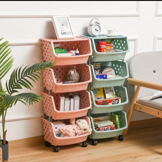 4Tier stackable vegetable rack with lid