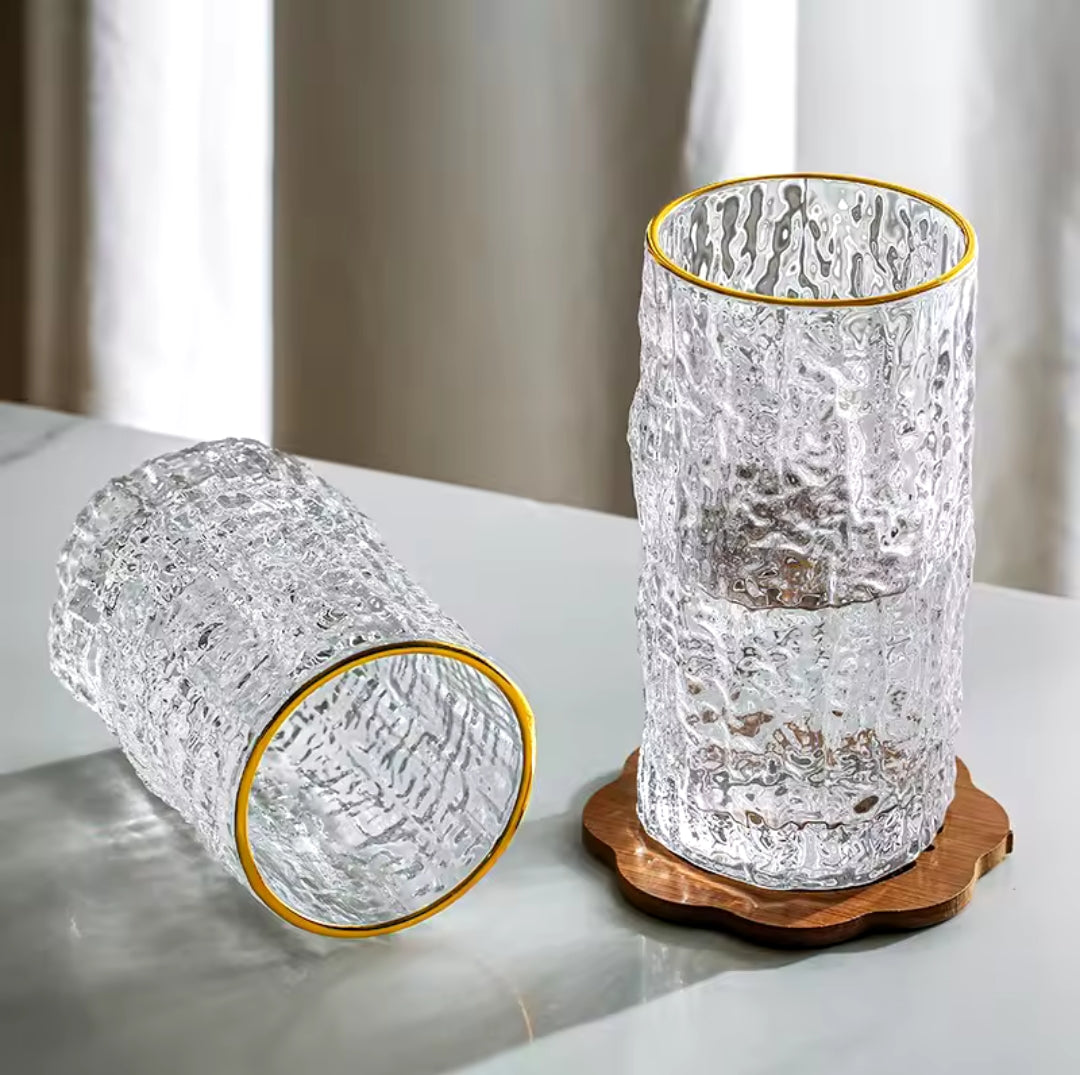 6Pc Glasses with gold rim