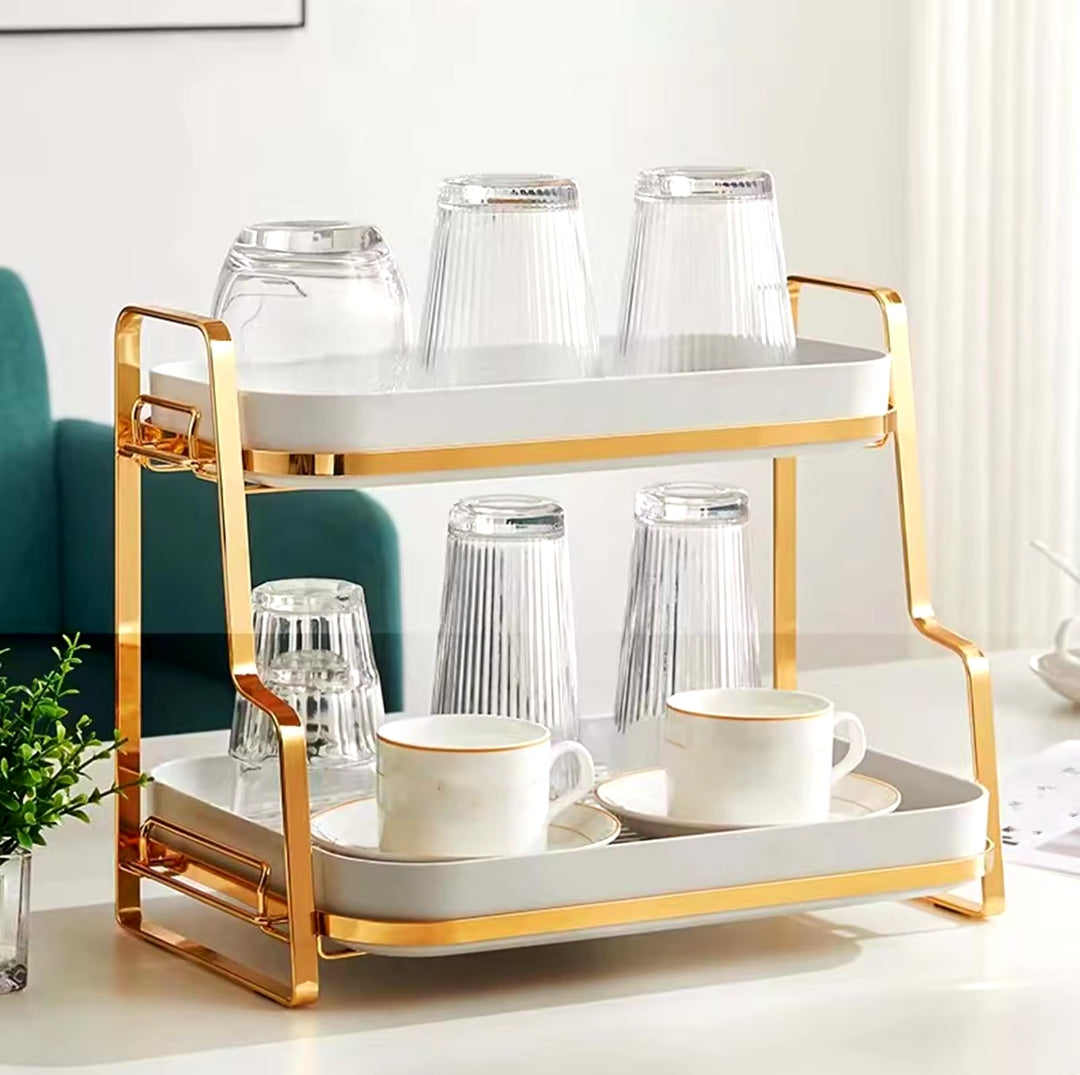 2Tier Drying Rack with drip tray