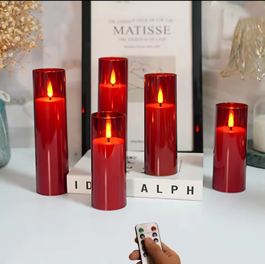 9pc red flameless LED candles