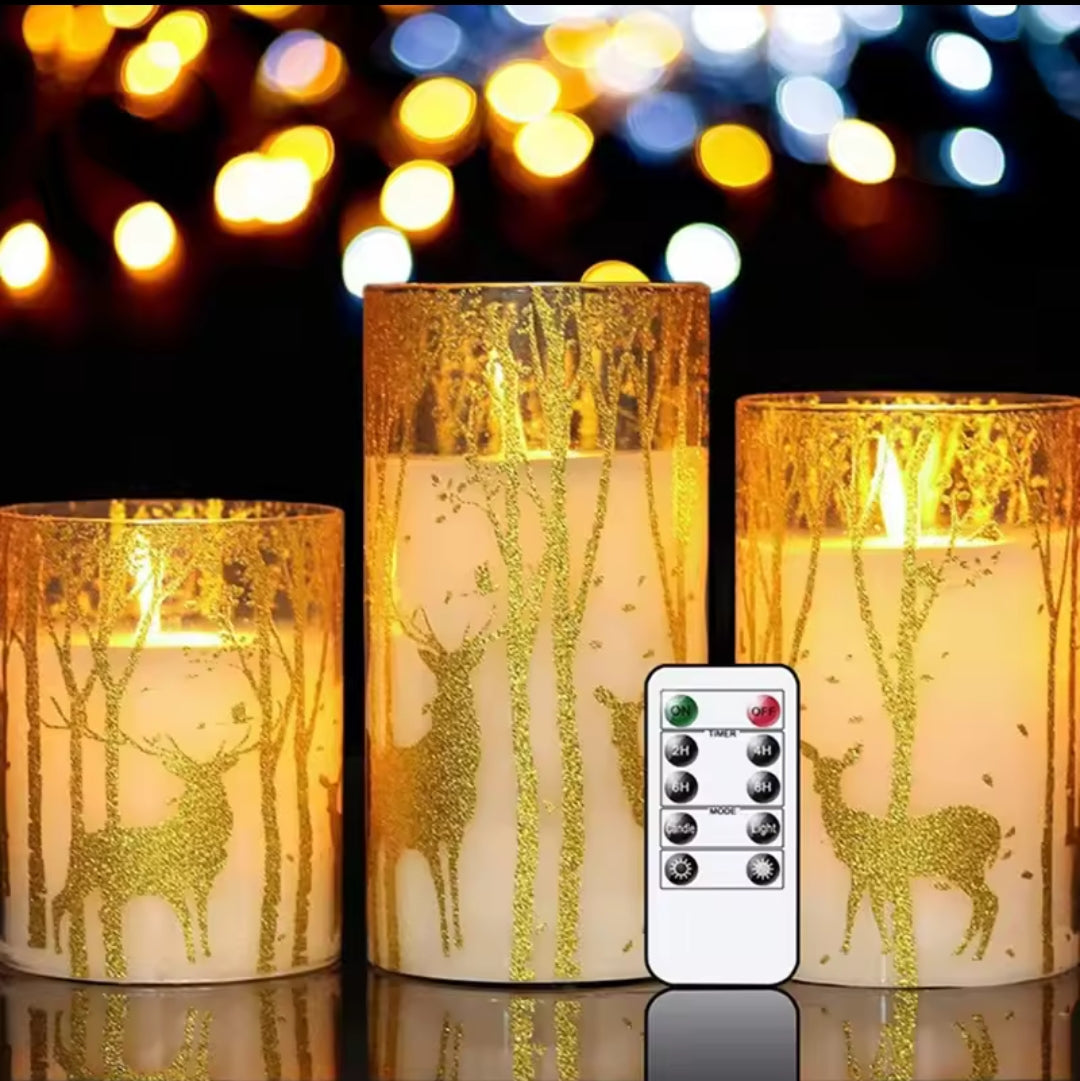 3pc Dimmable LED Christmas Candle set