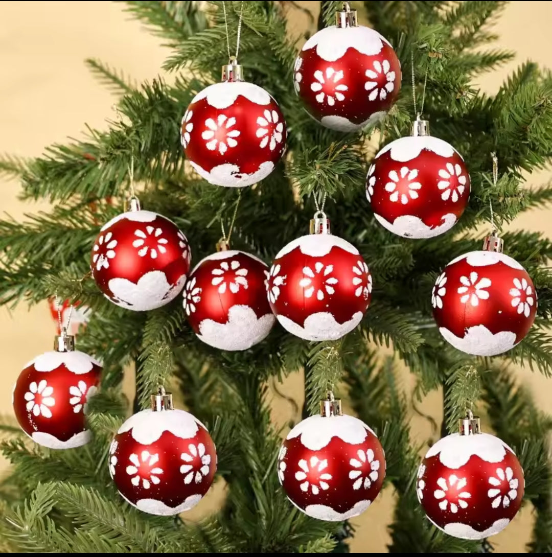 6pc Glitter Christmas Balls