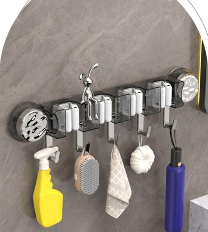 4-Holes Multi-Purpose Hooks Mop Hanger