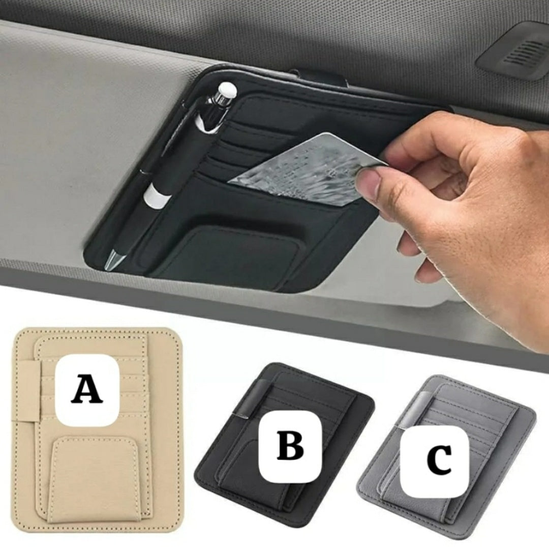 Car sun visor organizer