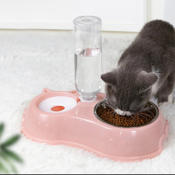 Automatic Pet Feeder and Water Dispenser Bowl Set