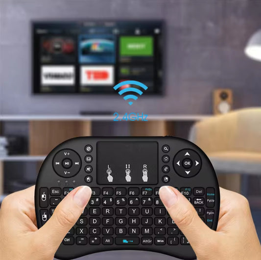 Ergonomic Mini Wireless Keyboard with Integrated Touchpad for Smart TV and PC