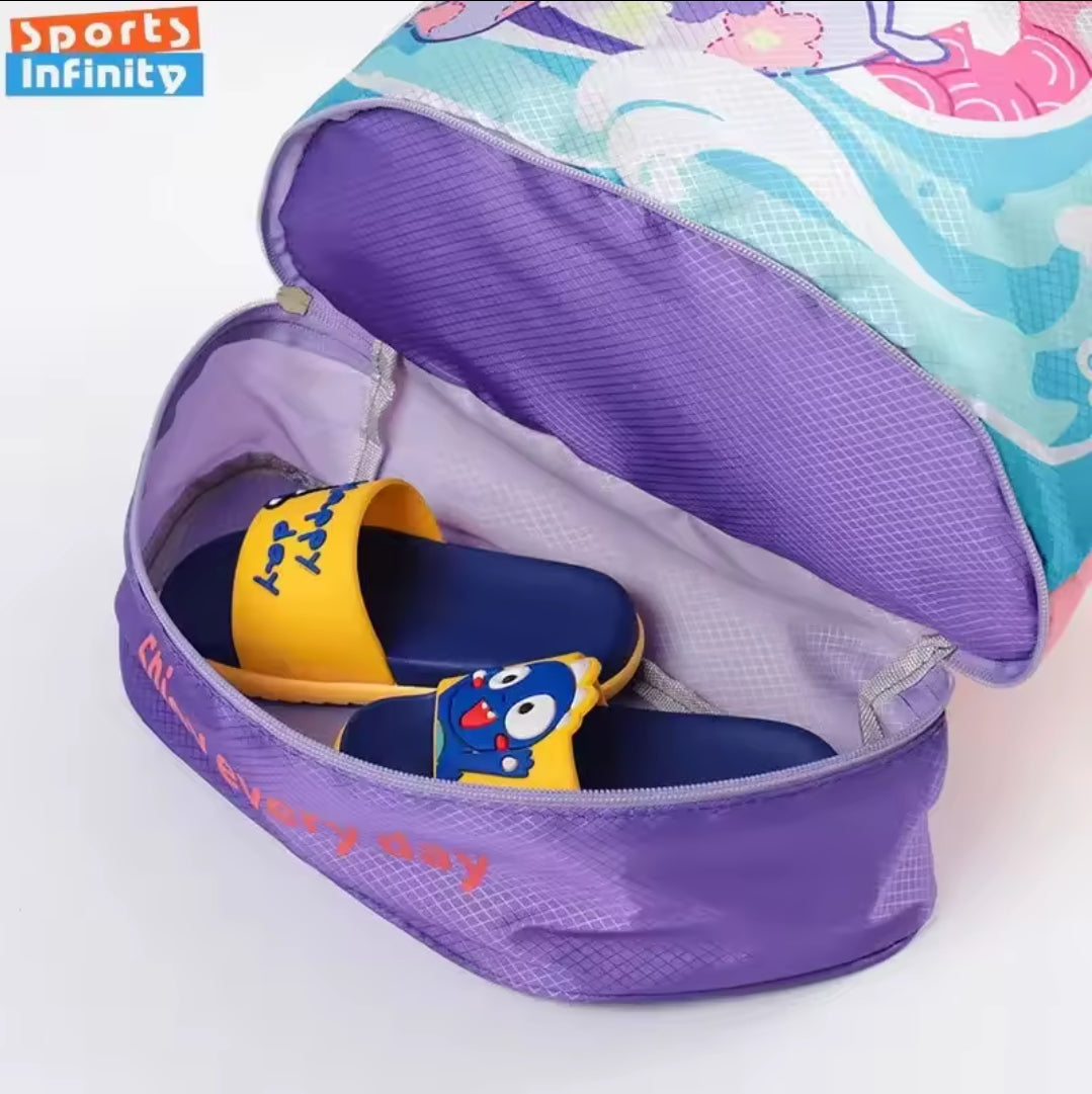 Swimming bag with goggles and shoe  storage