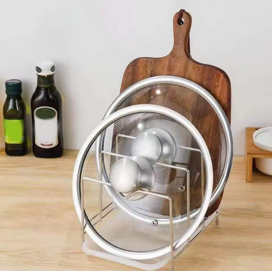 Stainless pot lid rack