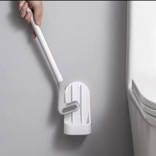 Silicone toilet brush with holder