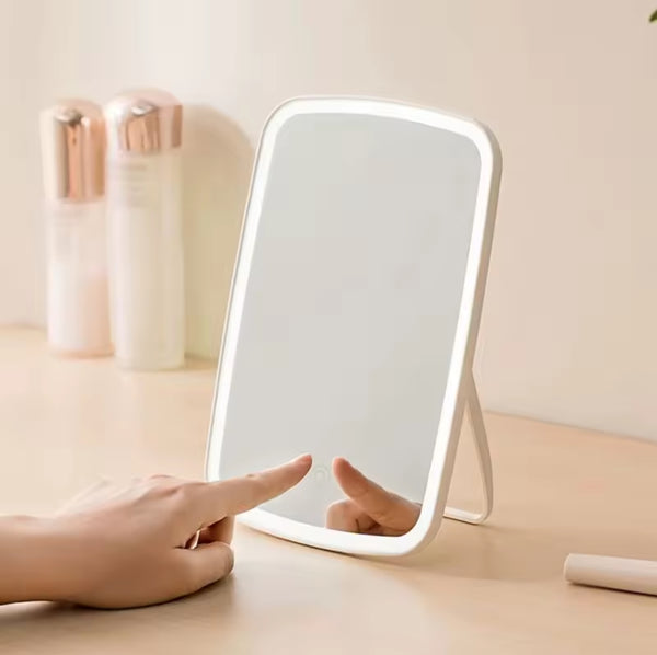 Rechargeable LED Travel Makeup Mirror with Three Color Dimming