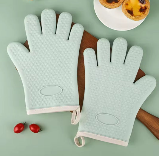A pair of Silicone oven gloves