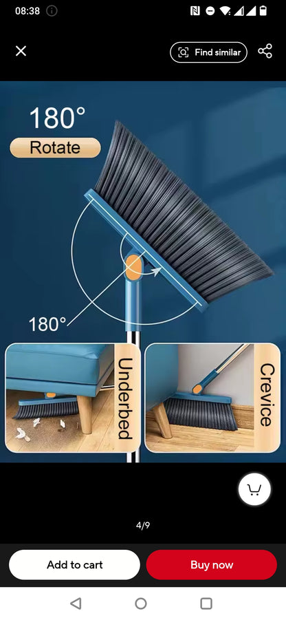 Magnetic broom and folding dustpan set