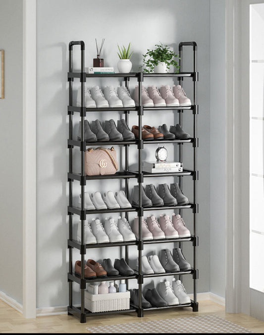 HEAVY-DUTY INDUSTRIAL STYLE 10-TIER MULTILAYER SHOE RACK AND STORAGE SHELVES