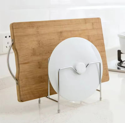 3 wide Slots Stainless Steel Counter Top Lid Holder