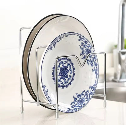 3 wide Slots Stainless Steel Counter Top Lid Holder