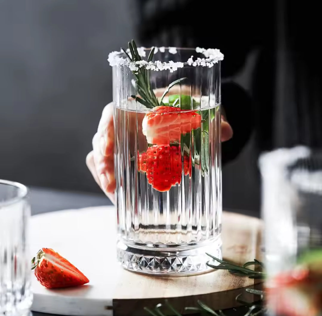 High Quality Ribbed Juice/ Water glasses