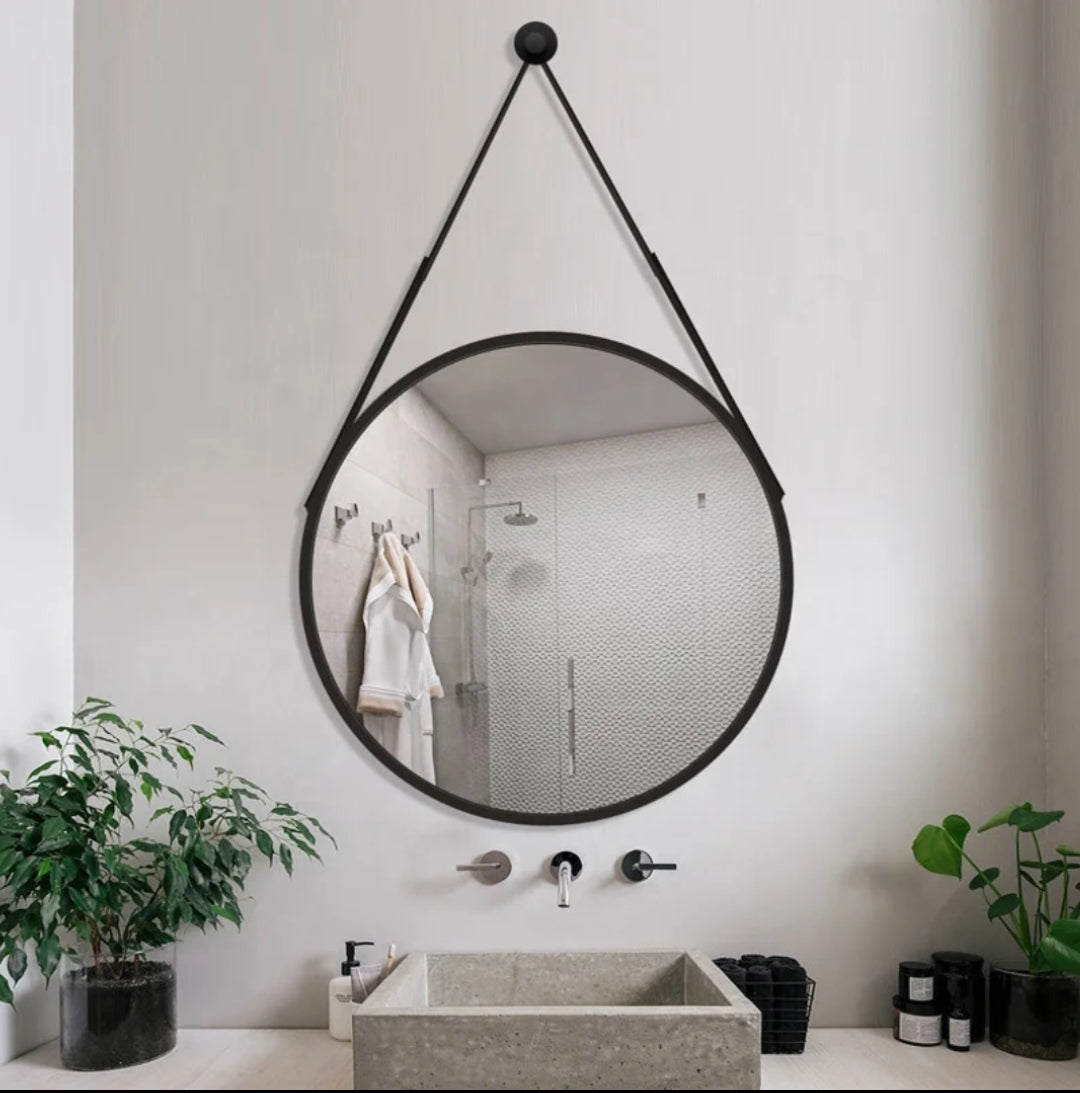 Round shape wall hanging mirror