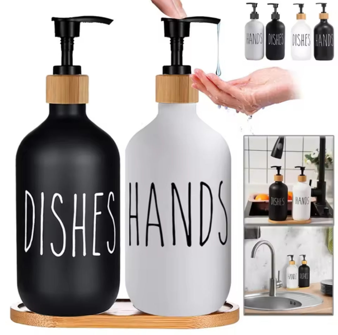 Hands and soap dispenser