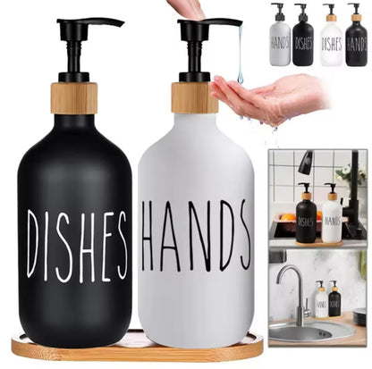 Hands and soap dispenser