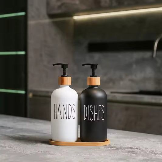 Hands and soap dispenser