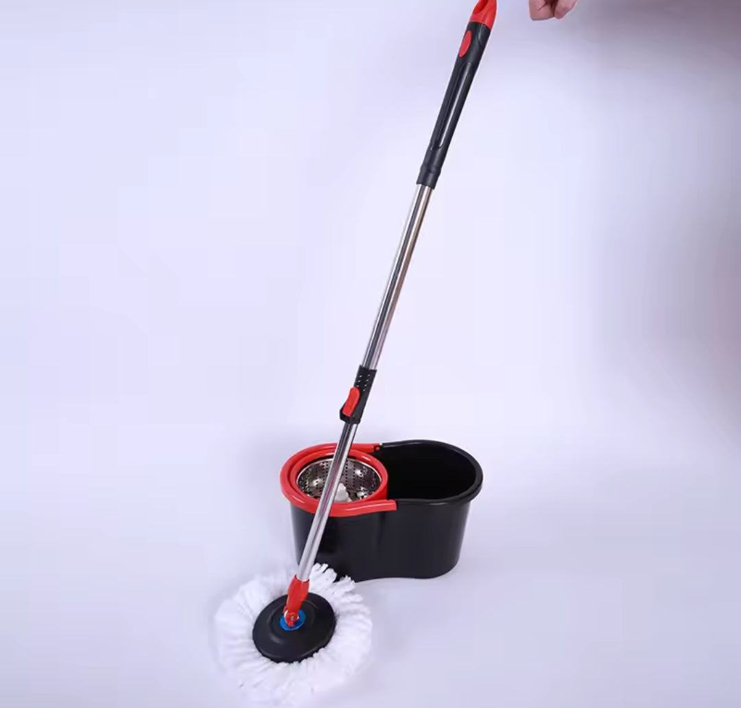 Cleaning mop with metallic spinner