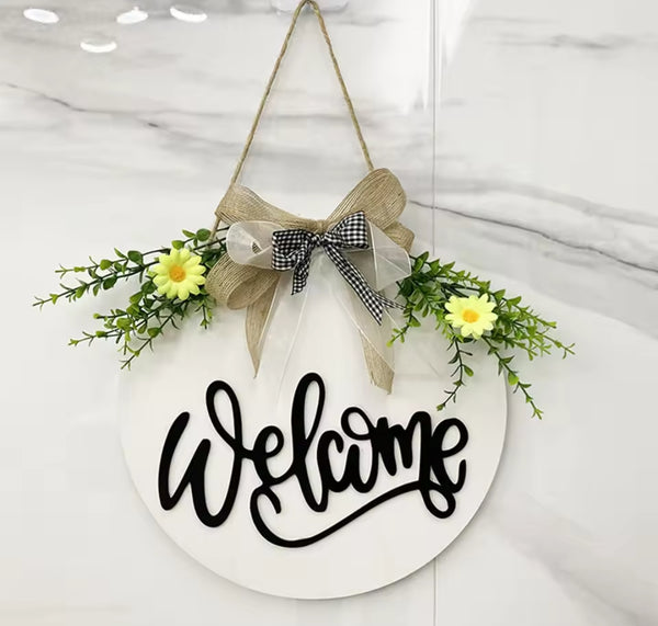 Farmhouse Welcome Wooden Hanging Sign