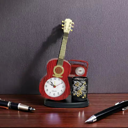 Violin alarm clock with stationary holder gift