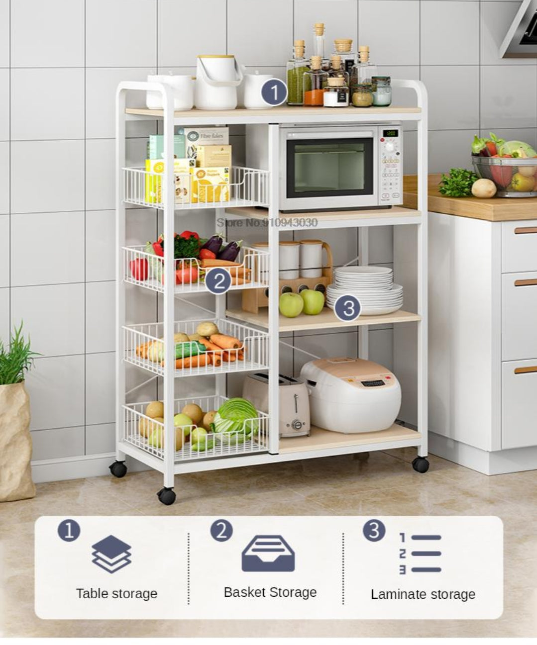 Metallic kitchen rack