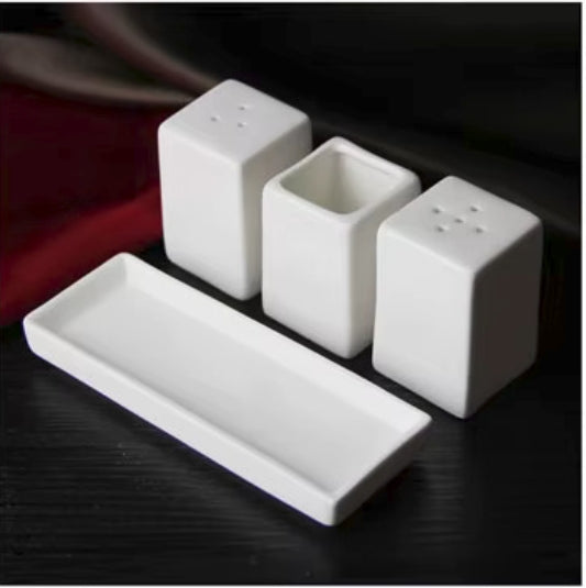 4pc Square ceramic pepper shaker