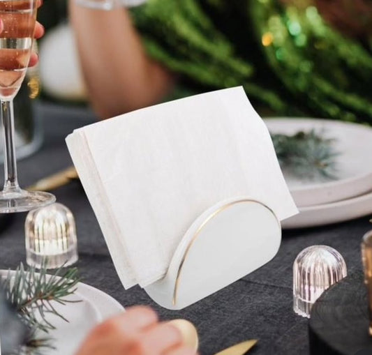 Ceramic gold ring serviette holder