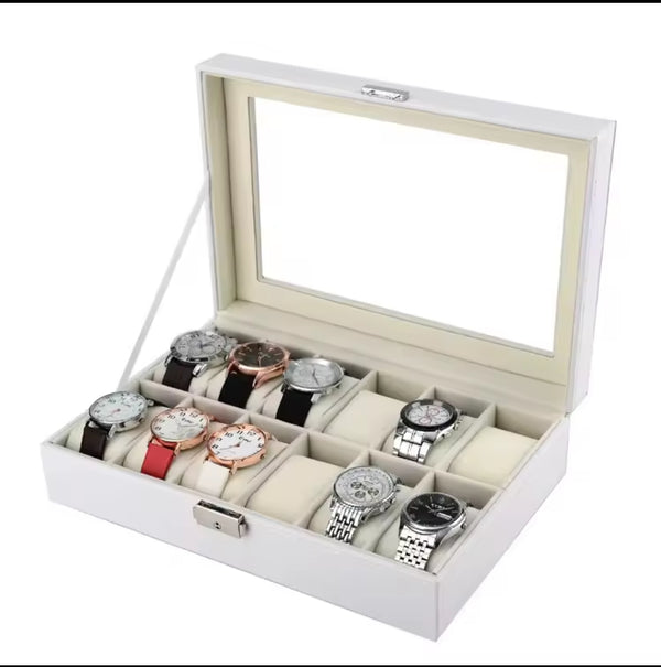 12 Slots Watch Case Black