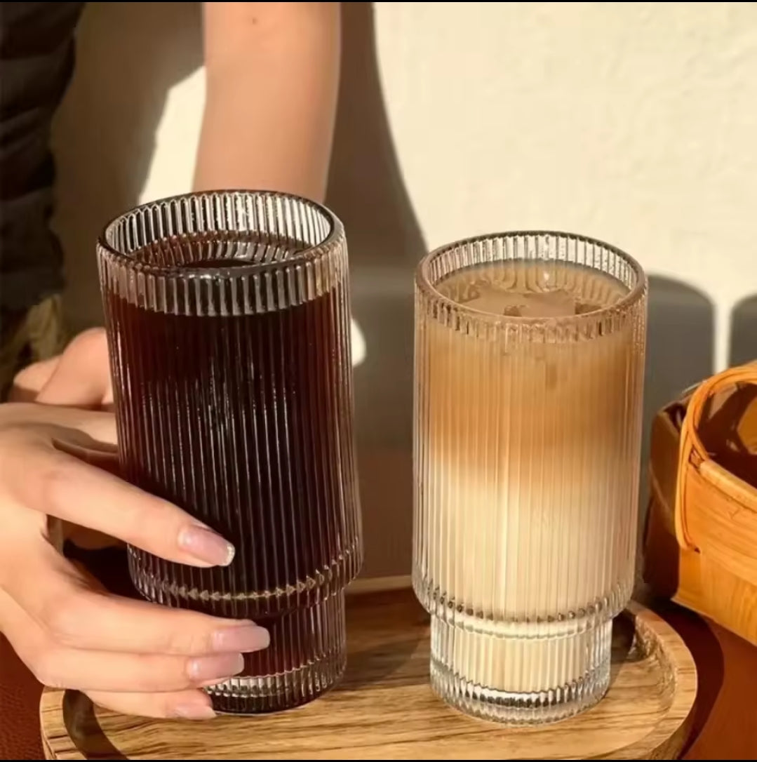 6Pc Ribbed Water Juice Glasses