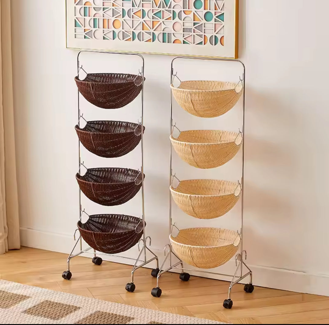 4Layer Bamboo like Fruit Rack